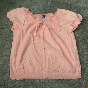 IZOD Blouse Button Up Sz Lg Pink